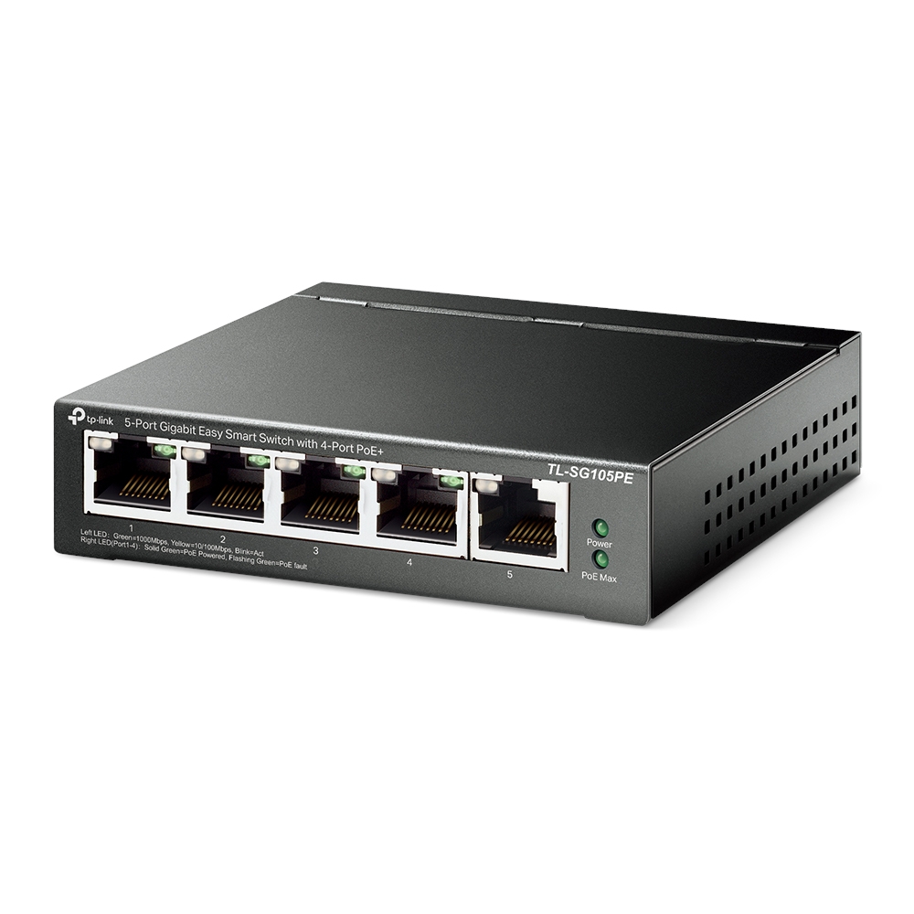 TL-SG105PE | 5-Port Gigabit Easy Smart Switch with 4-Port PoE+ | TP-Link