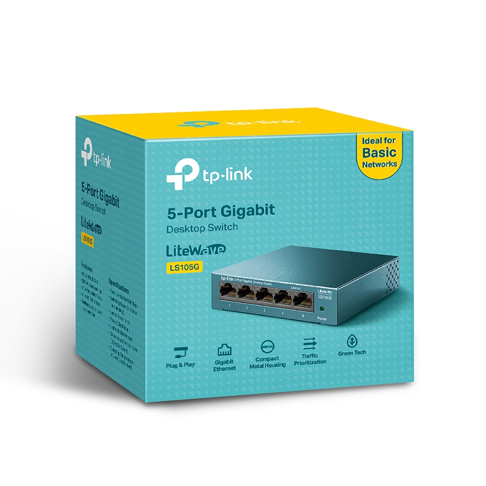TP-Link LS105G | 5-Port Desktop Switch (10/100/1000Mbit/s)