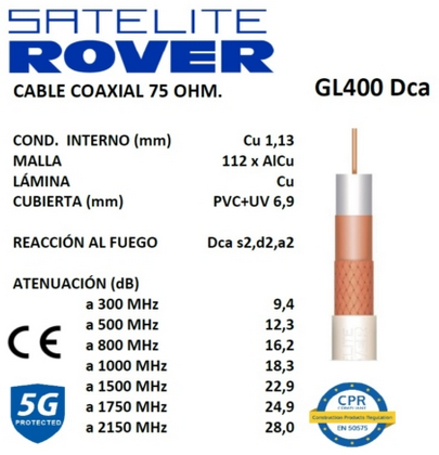 Satélite Rover - Cable coaxial GL400 Dca (40403)