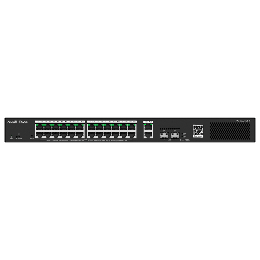 RG-ES228GS-P | Reyee Switch PoE Cloud Gestionable
