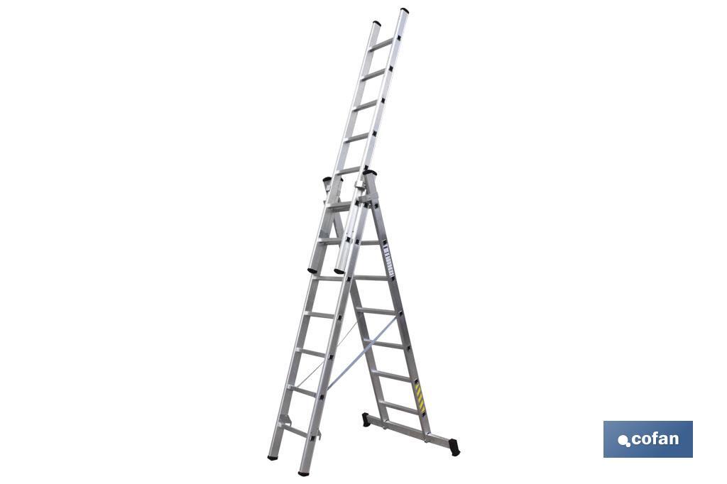 [CF-09401021] ESCALERA ALUMINIO TRIPLE 9 PELDAÑOS 2,50 + 2,50 + 2,50 M