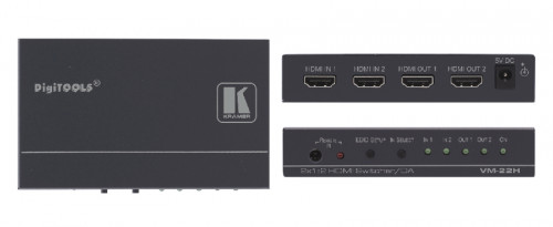 [M-937151] Kramer Electronics VM-22H amplificador de línea de video Negro