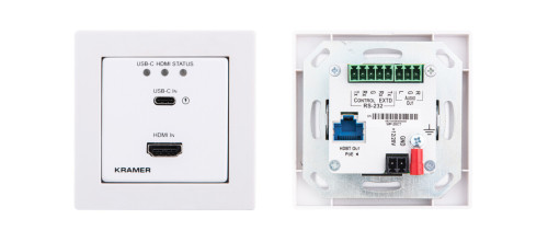 [M-1357752] KRAMER 4K60 4:2:0 HDMI & USB–C WALL–PLATE AUTO SWITCHER/TRANSMITTER OVER LONG–REACH HDBASET WP-20CT/EU-80/86(W) 20-80565090