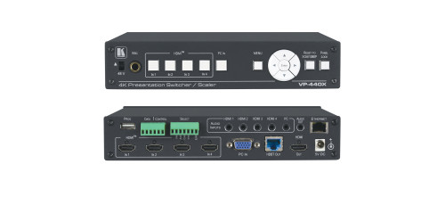 [M-1335121] KRAMER VP-440X 18G 4K PRESENTATION SWITCHER/SCALER WITH HDBASET & HDMI SIMULTANEOUS OUTPUTS