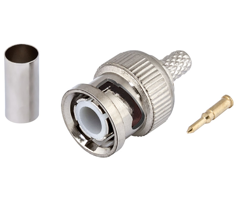 CON401 - Conector BNC macho para crimpar RG58