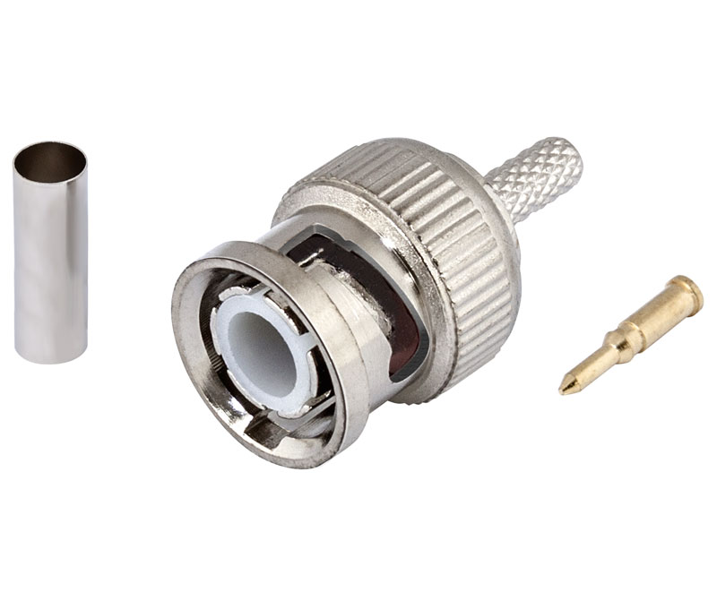 CON402 - Conector BNC macho para crimpar RG174