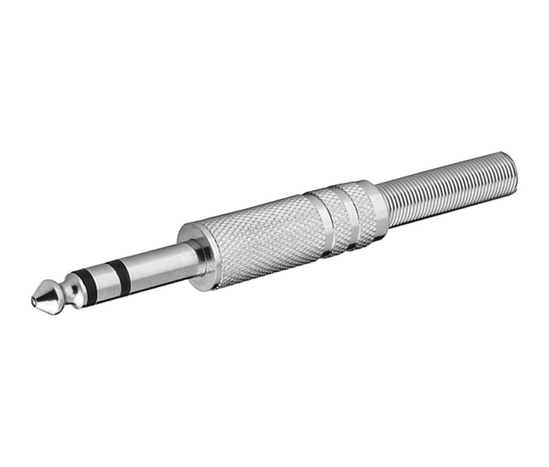 CON691 - Jack macho estéreo de 6,3mm metálico