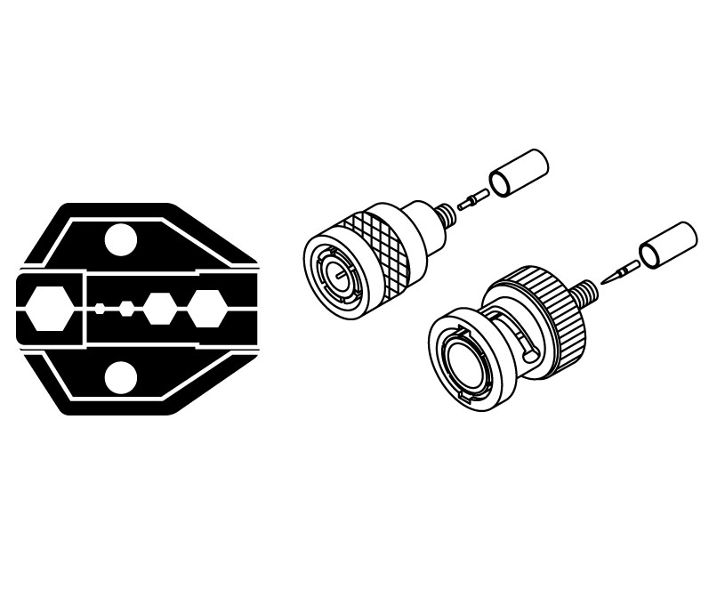 HRV3003DP1 - Boca para crimpado de coaxiales RG55, RG58...RG400