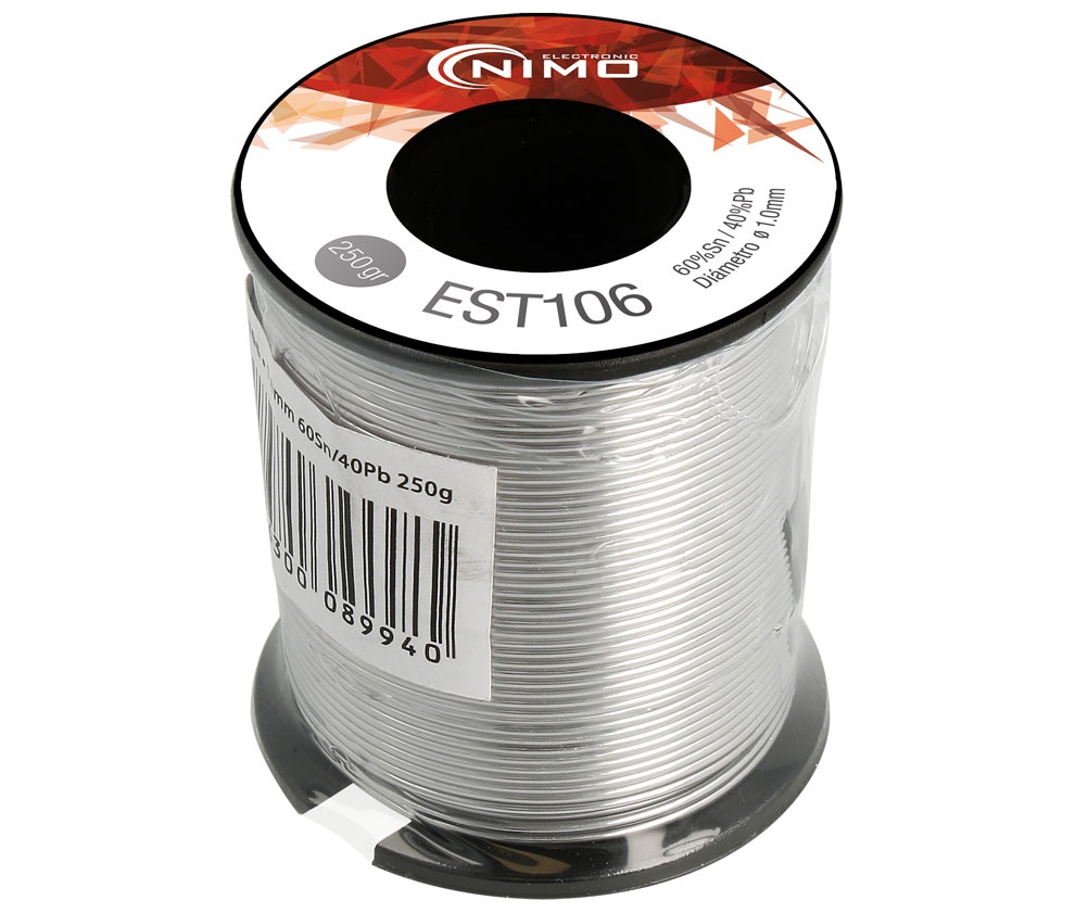 [MOL-EST106] EST106 - Hilo de estaño 60% Sn, 40% Pb, 2% Flux 1.00mm.
