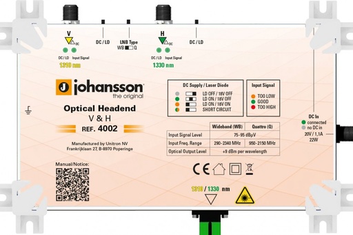 [ECO-4002] Optical Headend Transmitter 2 wavelengths