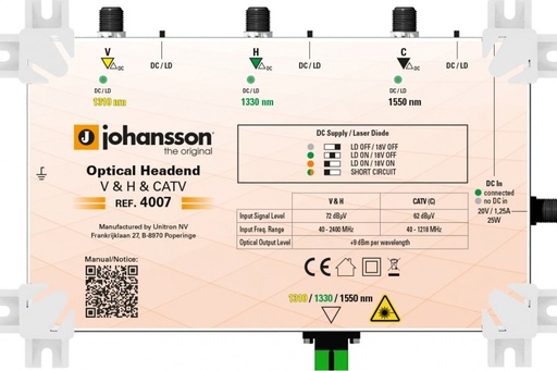 [ECO-4007] Optical Headend Transmitter 3 wavelengths FULL BAND