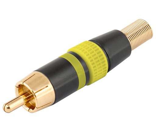 [MOL-CON251] CON251 - Conector RCA macho aéreo metálico, amarillo