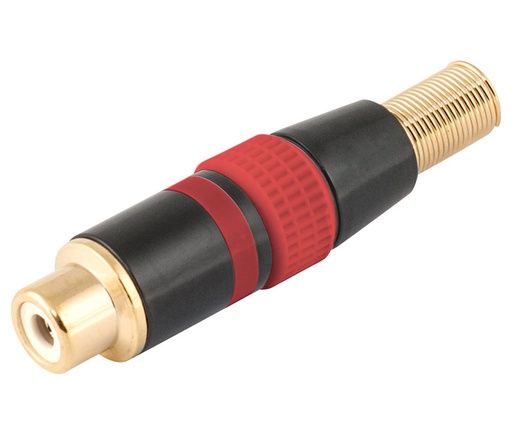 [MOL-CON252] CON252 - Conector RCA hembra aéreo metálico, rojo