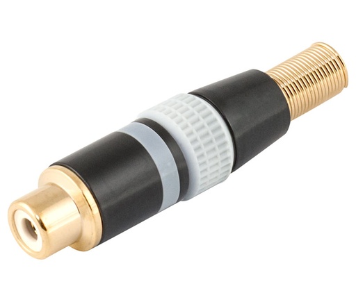 [MOL-CON255] CON255 - Conector RCA hembra aéreo metálico, blanco